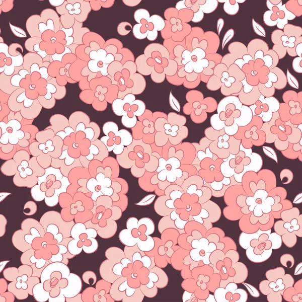 Χαριτωμένα Μικρά Λουλούδια Χωρίς Ραφή Διανυσματικό Μοτίβο Φόντο Φλοράλ — Διανυσματικό Αρχείο