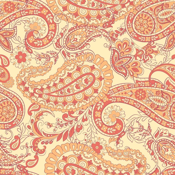 Patrón Paisley Fondo Textil Asiático Sin Costuras — Archivo Imágenes Vectoriales