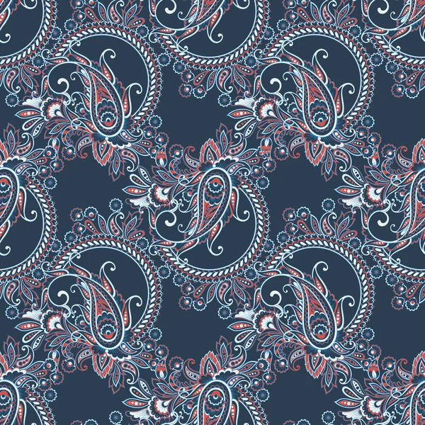 Nahtloser Asiatischer Textilhintergrund Paisley Muster — Stockvektor