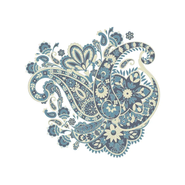 Floral Paisley Στολίδι Εικονογράφηση Διάνυσμα Ασιατικό Στυλ Κλωστοϋφαντουργίας — Διανυσματικό Αρχείο