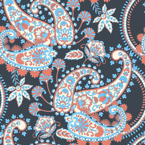 Paisley Nahtloses Muster Vintage Hintergrund Batikstil — Stockvektor