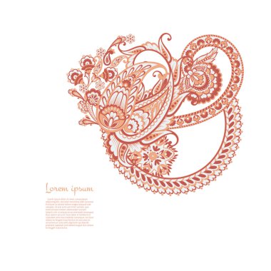 izole edilmiş desenli vektör süsleme kartı