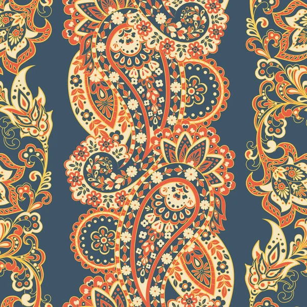 Padrão Sem Costura Floral Com Ornamento Paisley — Vetor de Stock