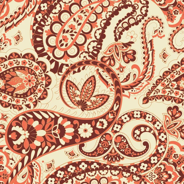 Paisley Floral Orientální Etnický Vzor Bezešvé Arabské Ozdoby Ozdobné Motivy — Stockový vektor