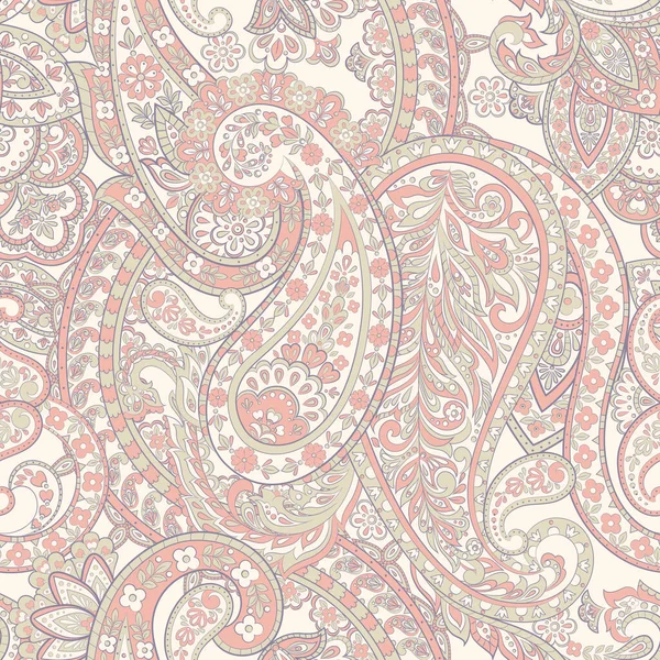 Floral Paisley Pattern Nahtloser Asiatischer Textilhintergrund — Stockvektor