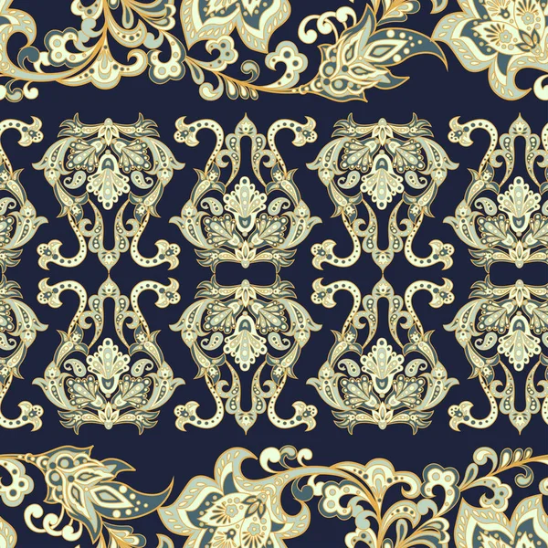Damask Floral Seamless Pattern Vintage Vector Background — Stock Vector