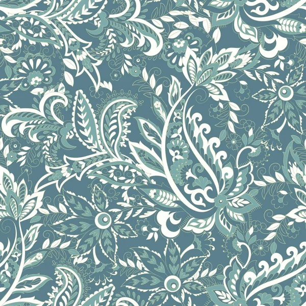 Patrón Sin Costuras Paisley Con Adorno Floral Ilustración Vectorial Estilo — Archivo Imágenes Vectoriales