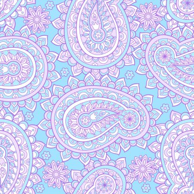 Paisley dikişsiz çiçek deseni. Asya vintage arkaplanı