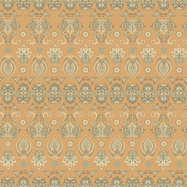 Folklorik Batik vektör süsü. Etnik Çiçeksiz desen