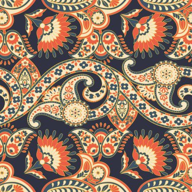 Çiçekli kumaş arkaplanı süsleyin. Vektör vintage deseni