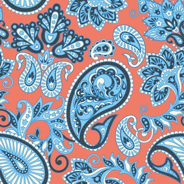 Paisley dikişsiz desen. Klasik çiçek arkaplanı