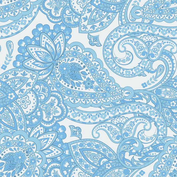 Padrão Paisley Sem Costura Estilo Étnico Asiático Ilustração Vetorial Floral — Vetor de Stock