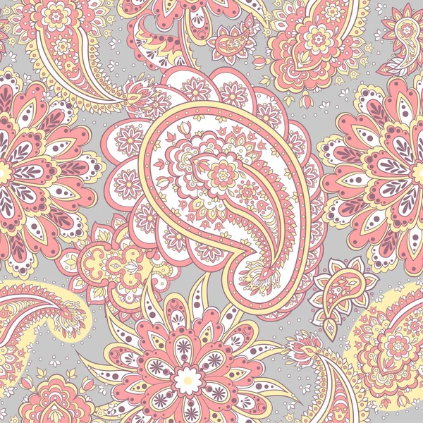 Motif Floral Sans Couture Avec Ornement Paisley Contexte Vectoriel — Image vectorielle