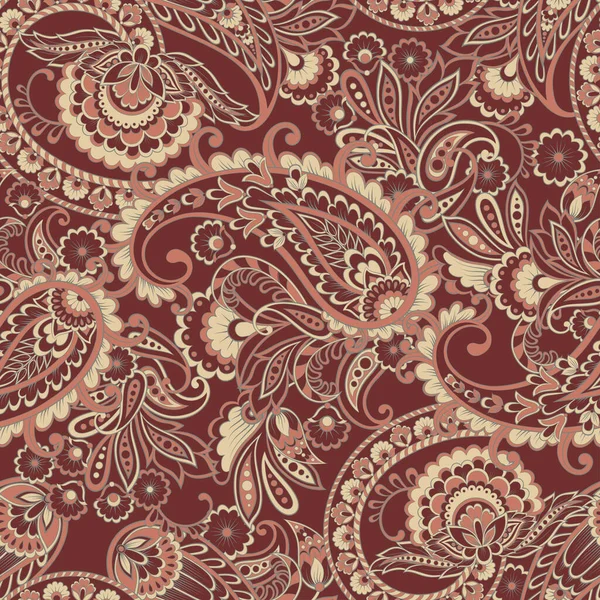 Patrón Paisley Inconsútil Floral — Archivo Imágenes Vectoriales