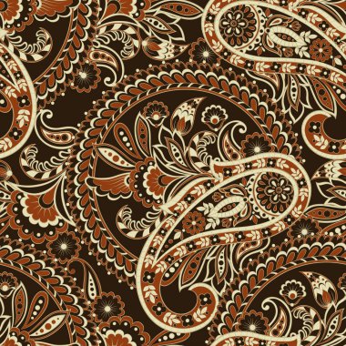 Paisley tarzı, çiçeksiz desen. Süslü Damask arkaplanı