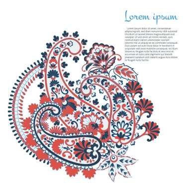 Çiçek desenli desenli şal desenli. Vektör illüstrasyonu