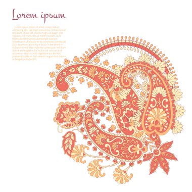 Çiçek desenli desenli şal desenli. Vektör illüstrasyonu