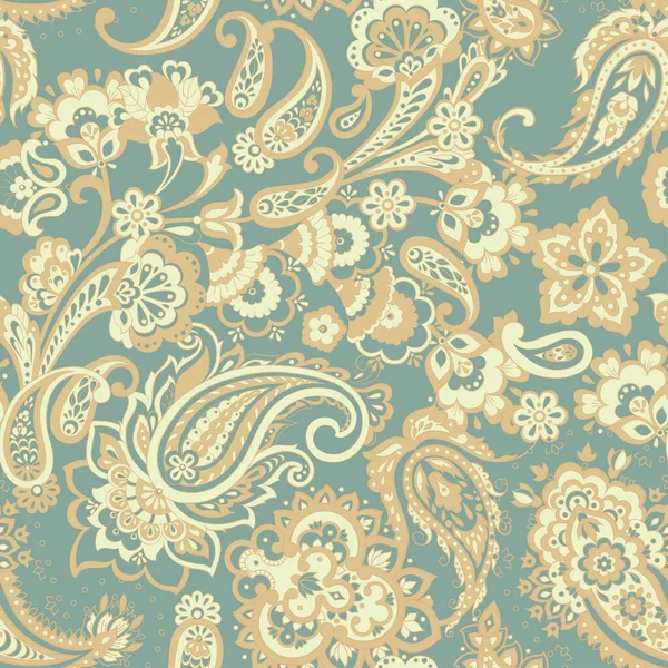 Bezproblémový Vzorec Paisley Ročník Pozadí Batik Stylu — Stockový vektor