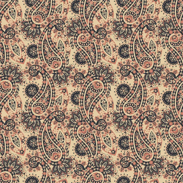 Paisley Naadloze Vector Patroon Batik Stijl Achtergrond — Stockvector