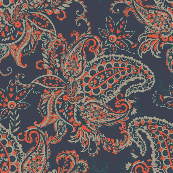 Paisley Çiçek Doğulu Etnik Düzen. Hint kumaşının kusursuz süsleme motifleri.