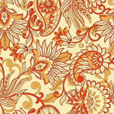 Paisley dikişsiz desen. Batik biçiminde vintage arkaplan