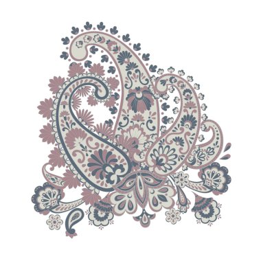 Hint tarzında desenli desenler. Çiçek vektör illüstrasyonu