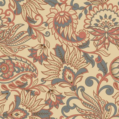 Paisley dikişsiz desen. Batik biçiminde vintage arkaplan