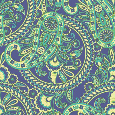 Paisley tarzı, çiçeksiz desen. Süslü Damask arkaplanı