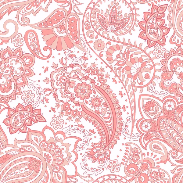 Floral Απρόσκοπτη Μοτίβο Paisley Στολίδι Εικονογράφηση Διάνυσμα Ασιατικό Στυλ Κλωστοϋφαντουργίας — Διανυσματικό Αρχείο