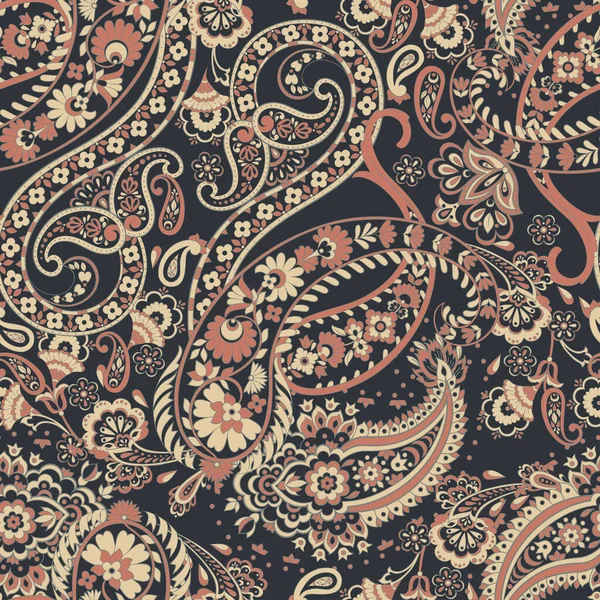 Modèle Sans Couture Paisley Damassé Fond Vectoriel — Image vectorielle