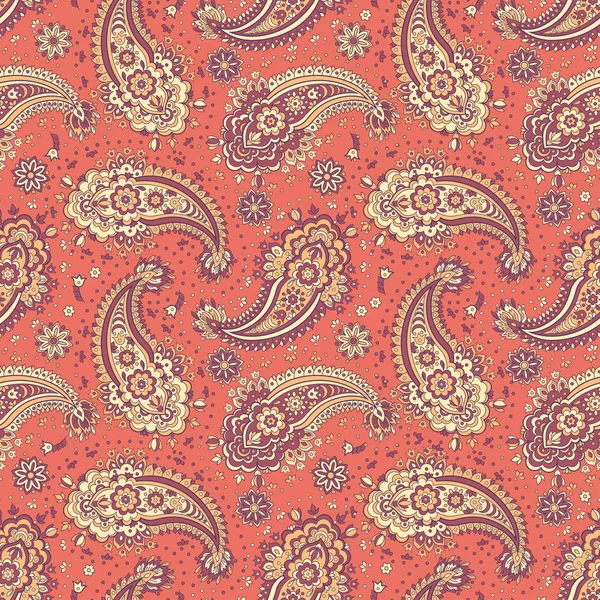 Motif Floral Sans Couture Avec Ornement Paisley Illustration Vectorielle Dans — Image vectorielle