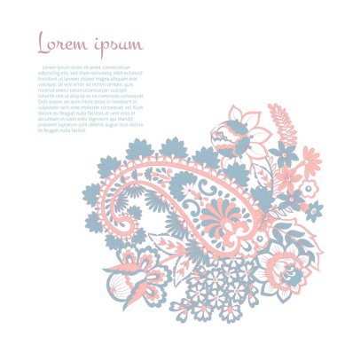 Paisley Damask süsü. İzole Vektör illüstrasyonu