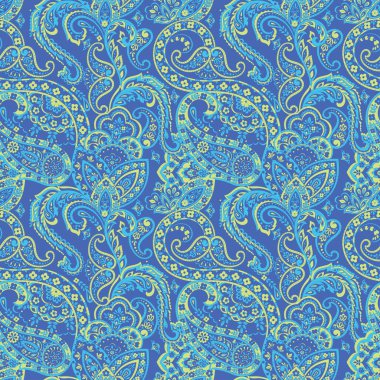 Paisley Çiçek Doğulu Etnik Düzen. Kusursuz Vektör Süslemesi