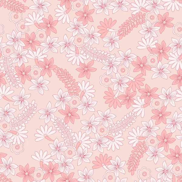 Floral Seamless Pattern Cute Vector Background — Stock Vector