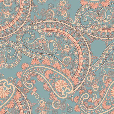 Etnik çiçek ve yaprak desenli desensiz desenli desenler. Çiçek desenli vektör desenleri klasik tarzda.