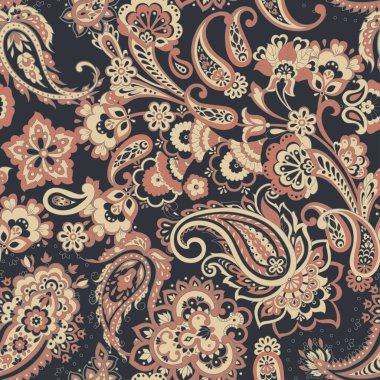 Paisley dikişsiz desen. Batik biçiminde vintage arkaplan