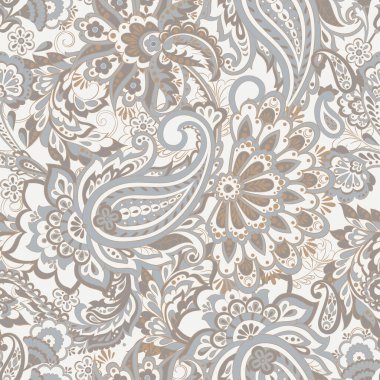 Hint tarzında kusursuz desenli. Çiçek vektör illüstrasyonu