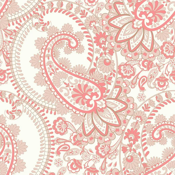 Paisley Nahtlose Ethnische Muster Indische Florale Vintage Hintergrund — Stockvektor