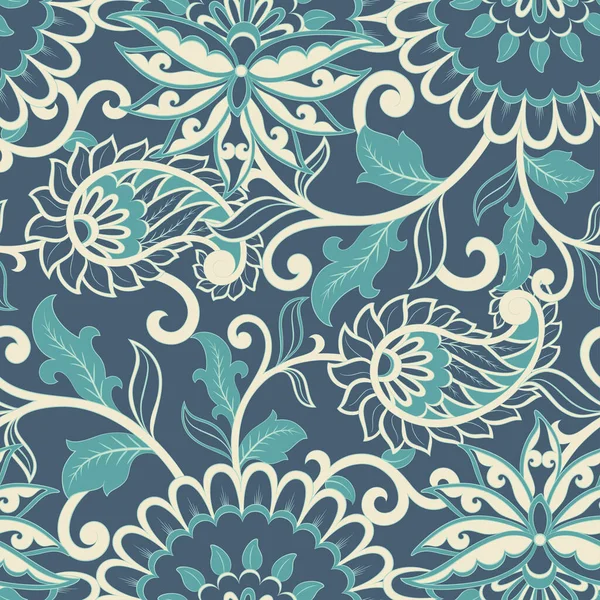 Padrão Sem Costura Paisley Fundo Vintage Estilo Batik — Vetor de Stock