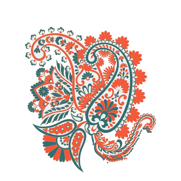 Hint Usulü Çiçeklerle Desenli Vektörel Desen — Stok Vektör
