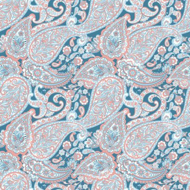 Paisley dikişsiz çiçek deseni. Damask vintage arkaplanı