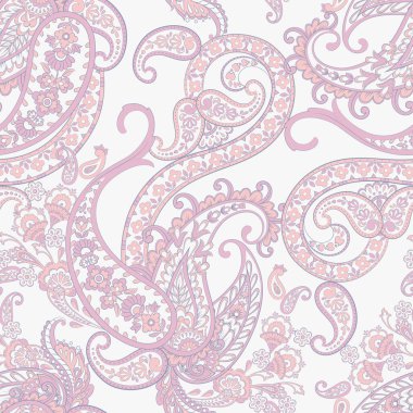 Şal desenli, desensiz bir süs. Çiçek dekoru süsleyin. Vektör illüstrasyonu