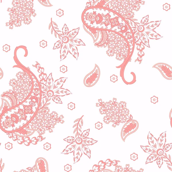 Paisley Kwiatowy Wektor Ilustracji Stylu Damask Płynne Tło — Wektor stockowy