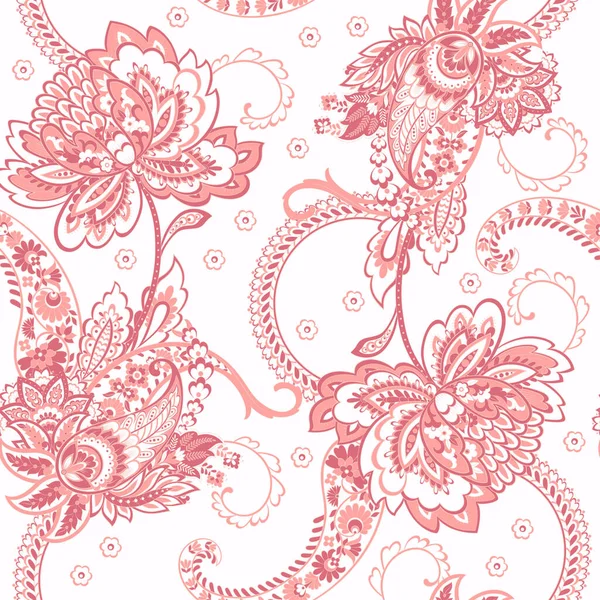 Paisley Motif Floral Sans Couture Damas Vintage Fond — Image vectorielle