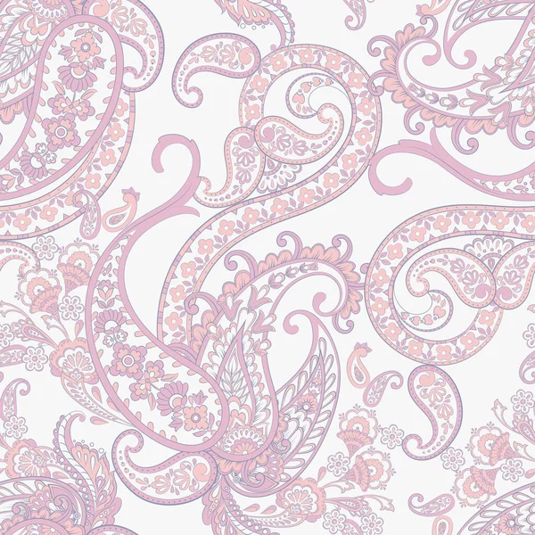 Patrón Sin Costuras Con Ornamento Paisley Decoración Floral Adornada Ilustración — Archivo Imágenes Vectoriales