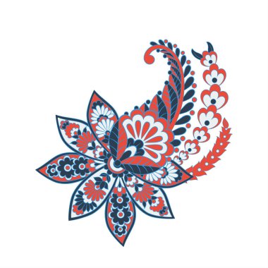 Paisley vektör deseni. Muhteşem akış, yapraklar