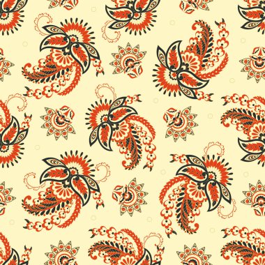 Şal desenli. Kusursuz eski çiçek arkaplanı