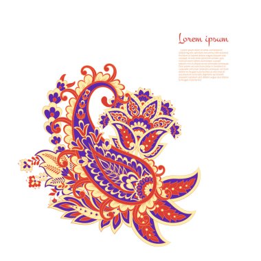 Hint, İran desenli desenli, izole bir süs.