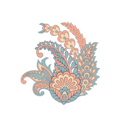 Hint tarzında Vektör Paisley deseni