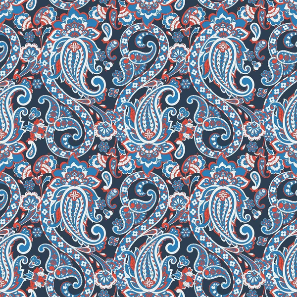 Padrão Sem Emenda Vetorial Paisley Flor Fantástica Folhas Pintura Estilo —  Vetores de Stock